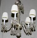 FIVELIGHT CRYSTAL CHANDELIER MID 20TH C 24H