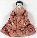 GERMAN CHINA DOLL 19TH C H 22
