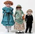 GERMAN BISQUE DOLLS LATE 19TH C THREE