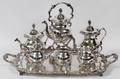 BIRMINGHAM SILVER CO TEA  COFFEE SET WITH TRAY