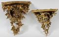 FLORENTINE GOLD LEAF CURIO BRACKETS TWO