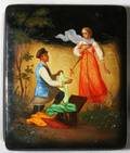 RUSSIAN LACQUER BOX MID 20TH C L 4