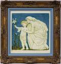 DELLA ROBBIA GLAZE POTTERY PLAQUE VIRGIN  CHILD