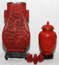CHINESE CINNABAR URN JAR  SNUFF BOTTLES 3