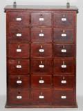 VINTAGE MAHOGANY HANGING APOTHECARY CABINET