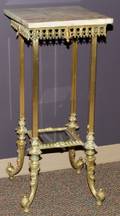 BRASS PLANT STAND WITH ONYX TOP H 35 W 15