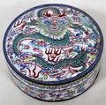 CHINESE ENAMEL COVERED ROUND BOX ANTIQUE 225