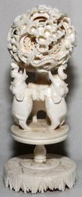 NO ONLINE BIDDINGCHINESE CARVED IVORY SPHERES