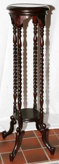 CARVED MAHOGANY PLANT STAND H 40 DIA 11