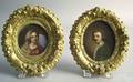 Two handpainted porcelain plaques ca 1900
