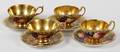 AYNSLEY CUPS AND SAUCERS 4 SETS FRUIT MOTIF