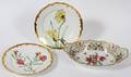 FRENCH PAINTED PORCELAIN PLATES DRESDEN BOWL