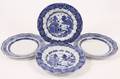 Group of 4 Chinese Porcelain Blue  White Plates
