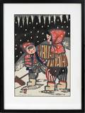 KIYOSHI SAITO WOODBLOCK PRINTCHILDREN IN AIZU