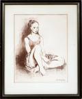 MOSES SOYER LITHOGRAPH 12X10 BALLET DANCER