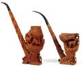 FRENCH CARVED BRIAR PIPES SAINTCLAUDE TWO