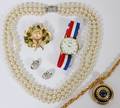COSTUME JEWELRY NECKLACE EARRINGS WRISTWATCH