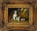 UNSIGNED OIL ON BOARD 20TH C TWO KITTENS