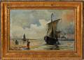 EUROPEAN OIL SEASHORE WITH SAILBOATS  FIGURES