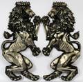 STANDING LION LION WALL PLAQUES PAIR H 31