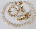 14KT GOLD PEARL PINS BRACELET PENDANT