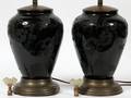 SINCLAIR MIRRORBLACK GLASS VASES MOUNTED LAMPS