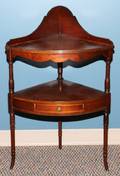 MAHOGANY CORNER STAND C 1940 H 33 D 15
