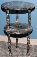 BELGIAN MARBLE TWOTIER TABLE H 28 12 DIA 17