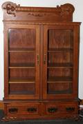 AMERICAN GOLDEN OAK BOOKCASE C 1890 H 71