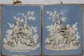 PAIR OF GERMAN BISQUE PLAQUES H 8 12