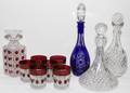 RUBY OVERLAY DECANTER TUMBLERS DECANTERS