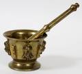 HAND FORGED BRASS MORTAR AND PESTLE DIA 4 12