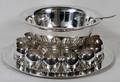 POOLE SILVER PLATE PUNCH BOWL SET 15 PCS