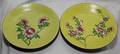 CHINESE YELLOW GLAZED PLATES C 1900 PAIR