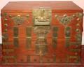 CHINESE BRASSMOUNTED WOOD CAMPAIGN CHEST 32H