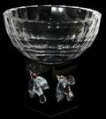SWAROVSKI CRYSTAL WA BOWL WITH CUBE FORM STAND