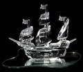 SWAROVSKI CRYSTAL SAILING SHIP WITH MIRROR BASE