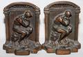 AFTER RODIN THINKER BRONZE COATED BOOK ENDS