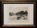 JOHN FULLWOOD ETCHING 5 X 7 LANDSCAPE