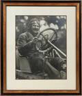PHOTOGRAPH BARNIE OLDFIELD AT WHEEL 20 X 15