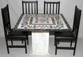 INLAID MARBLETOP TABLE  SET OF CHAIRS 4