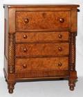 AMERICAN EMPIRE CHERRY  MAPLE MINIATURE CHEST
