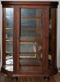 AMERICAN OAK CHINA CABINET CURVED GLASS C1900