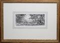 FRENCH ENGRAVING FRAMED BATTLE SCENE WITH TEXT
