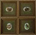 PORCELAIN BIRD OVAL PLAQUES 4 X 4