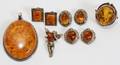 AMBER RING PENDANTS 2  EARRINGS 3 PAIR