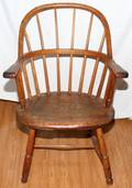 AMERICAN HICKORY  OAK WINDSOR ARMCHAIR 19TH C
