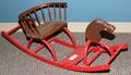 CHILDS HAND PAINTED ROCKING HORSE EARLY 20TH