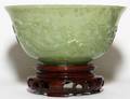 CHINESE CARVED JADE BOWL H 3 DIA 6
