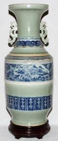 CHINESE BLUE  CELADON GLAZED PORCELAIN URN